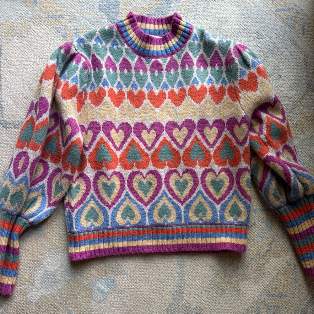 Karlie Multicolor Heart Pattern Sweater